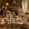 Luxury Handcrafted Brass Tea & Coffee Serving Set 2 Luxury Handcrafted Brass Tea & Coffee Serving Set with Engraved Serving Tray – Premium Decorative Tea Pot Set