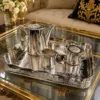 Luxury Handcrafted Brass Tea & Coffee Serving Set 4 Luxury Handcrafted Brass Tea & Coffee Serving Set with Engraved Serving Tray – Premium Decorative Tea Pot Set