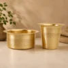 Traditional Handcrafted Pure Brass Dabra Coffee Set – 120 ml Capacity | 150 Gram Weight