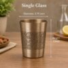 Premium Handcrafted Engraved Brass Drinking Glass Set of 2 – Traditional Floral Design Brass Tumblers | 3 Inch Height x 2.75 Inch Diameter | Elegant Gift for Home, Wedding & Festive Occasions
