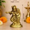 Handcrafted Brass Radha Krishna Murti Statue – 3.5 Inch Decorative Idol for Home Temple, Pooja Room, Living Room Décor & Spiritual Gift Item