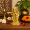 Handcrafted Brass Radha Krishna Murti Statue – 3.5 Inch Decorative Idol for Home Temple, Pooja Room, Living Room Décor & Spiritual Gift Item