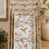 new (13) Premium Set of 3 Decorative MDF Serving Trays with Paisley Print & Gold Finish Handles – Nesting Display, Serving & Home Décor Trays
